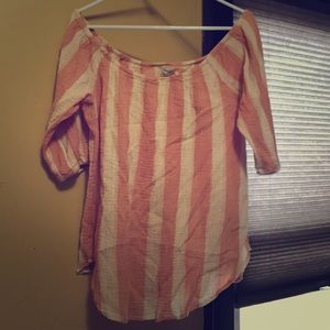 Kimchi Blue off the shoulder stripped shirt